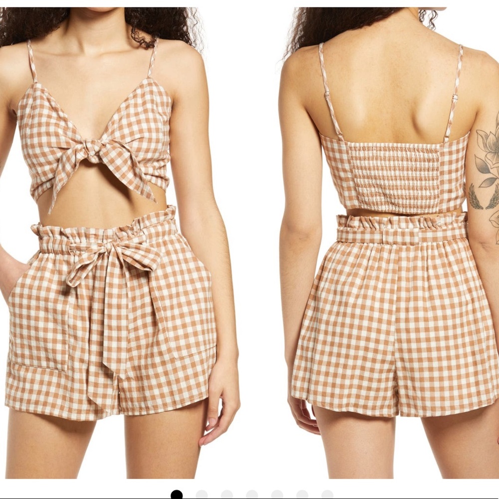 Midday Muse White & Brown Gingham Set